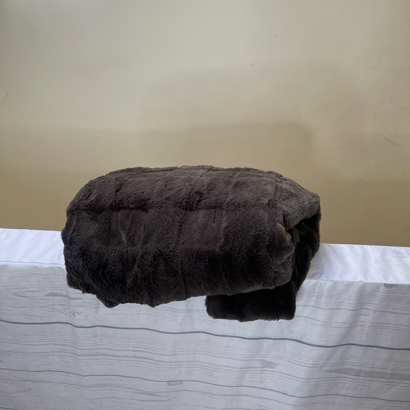 Berkshire Dark Brown Throw Blanket - Picture 3 of 11